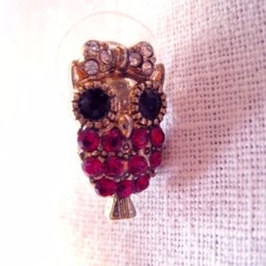 Betsey Johnson Small Owl Stud Earrings